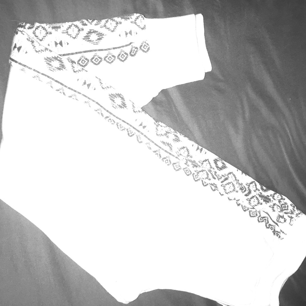 White tribal print joggers